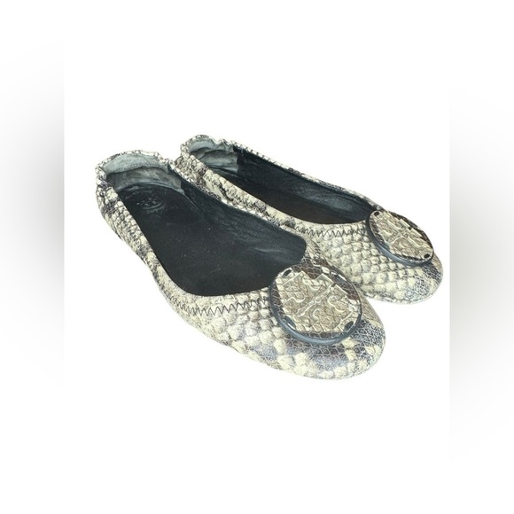 Tory Burch Minnie Flat Size 6.5 Snakeprint - Picture 4 of 11